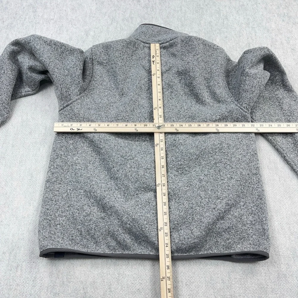 LL‎ Bean Sweater Men Large Gray Pullover Snap T Fleece Slightly Fitted Heather